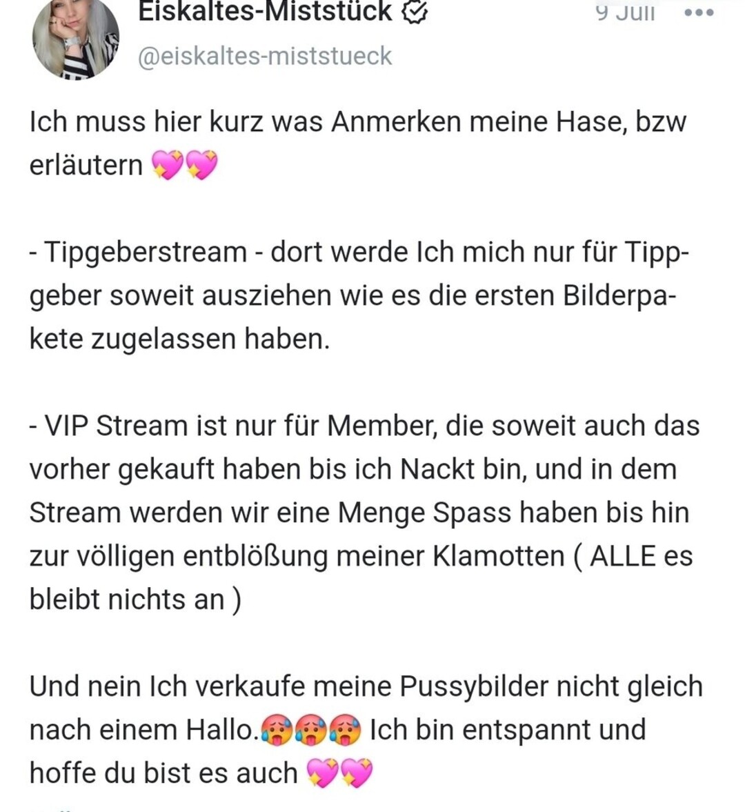 Eiskaltes Miststueck nudes only fans