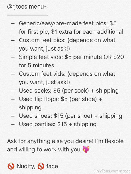 Rjtoes onlyfans explicit content