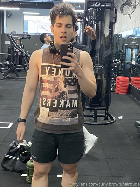 Curly Brown Hairdude pornstar best pic